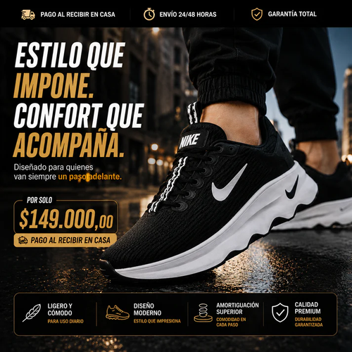 🔥 Nike Motiva Premium | Máximo Confort • 70% OFF Solo Hoy